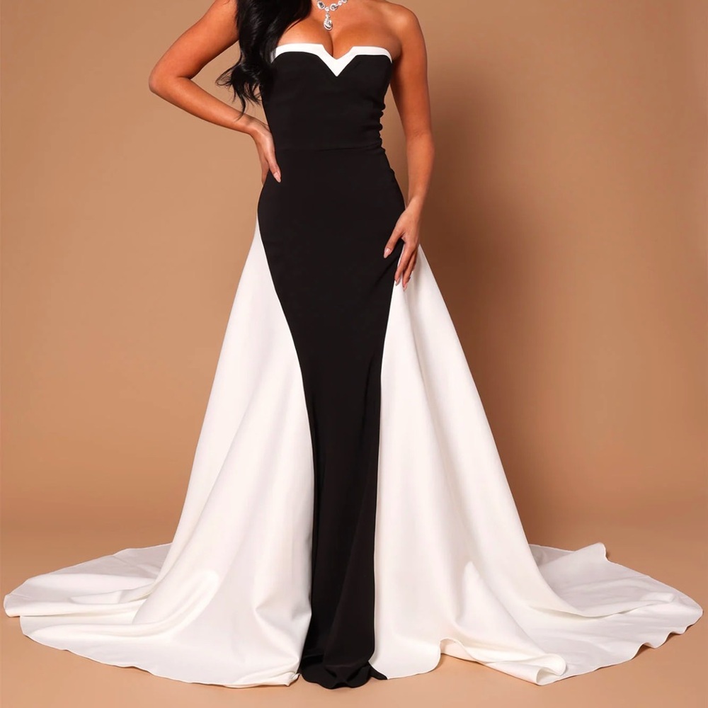 Black and White Contrast Gown